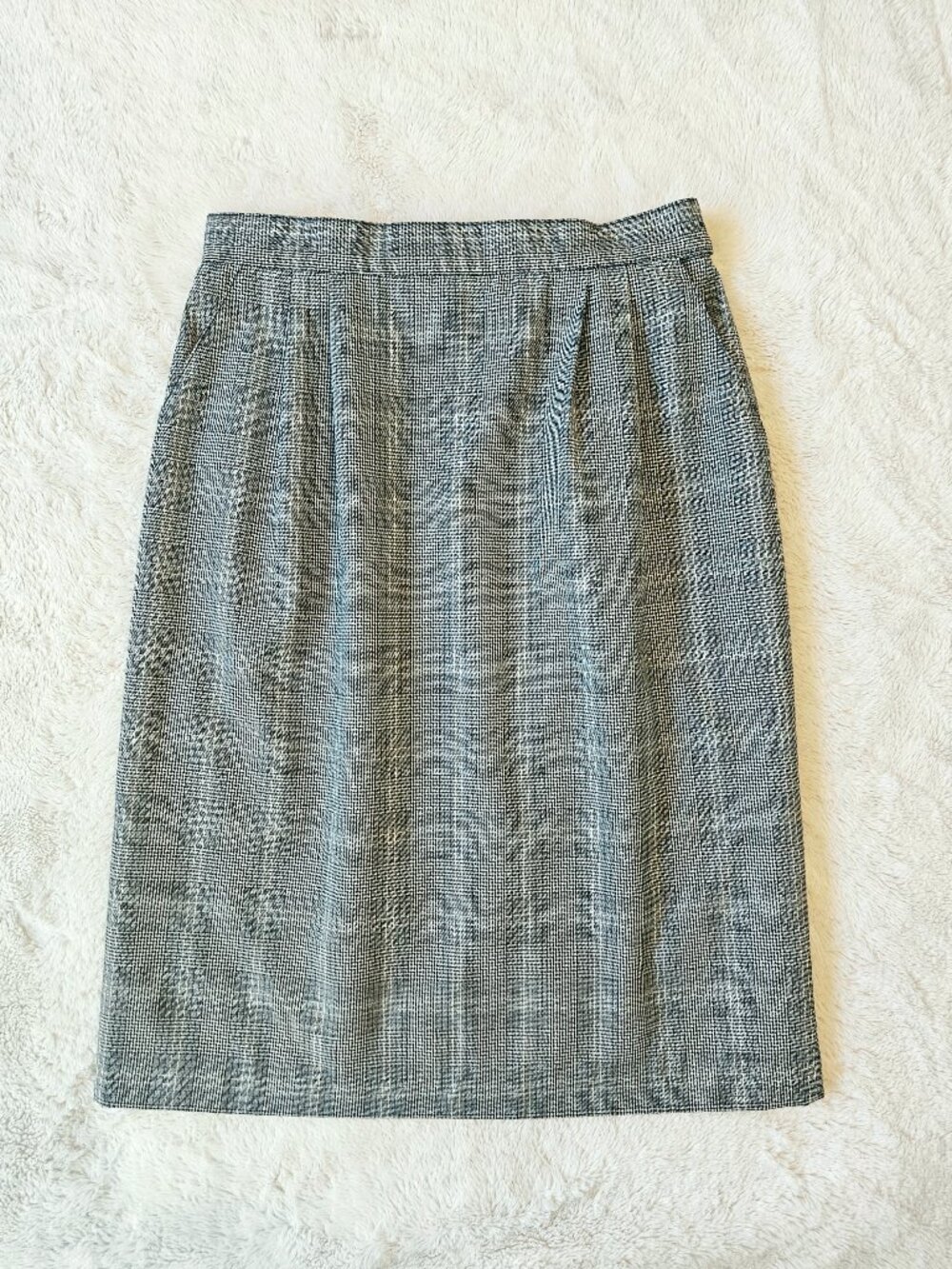 Fundamental Things VTG Women's Classic Gray Plaid Pencil Skirt High Waist Sz 12